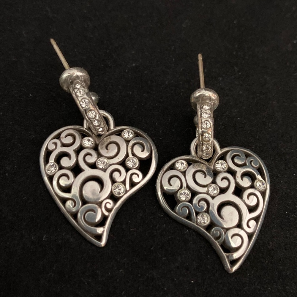 Brighton filigree style heart shaped earrings